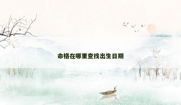 命格在哪里查找出生日期 命格在哪里查找出生日期