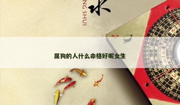 属狗的人什么命格好呢女生 属狗的人什么命格好呢女生