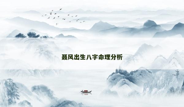 聂风出生八字命理分析 聂风出生八字命理分析