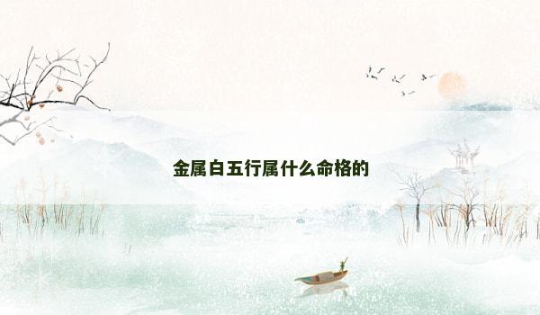 金属白五行属什么命格的 金属白五行属什么命格的