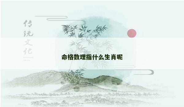 命格数理指什么生肖呢 命格数理指什么生肖呢