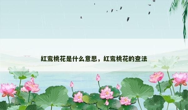 红鸾桃花是什么意思，红鸾桃花的查法