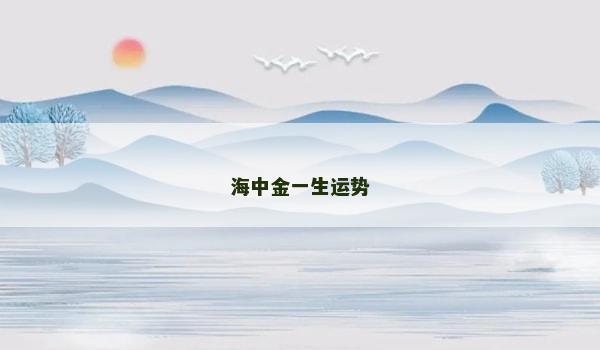 海中金一生运势 海中金一生运势