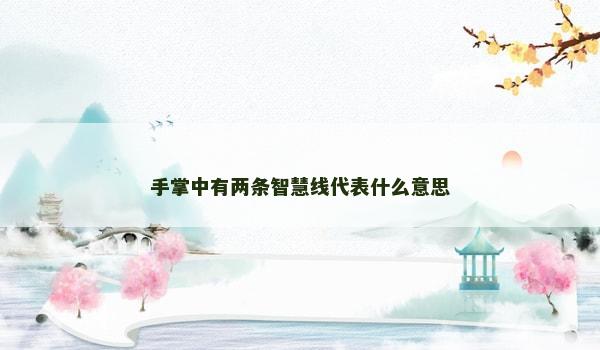 手掌中有两条智慧线代表什么意思
