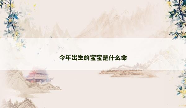 今年出生的宝宝是什么命