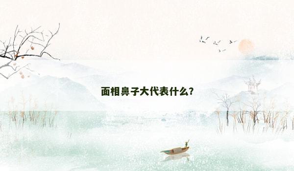 面相鼻子大代表什么？