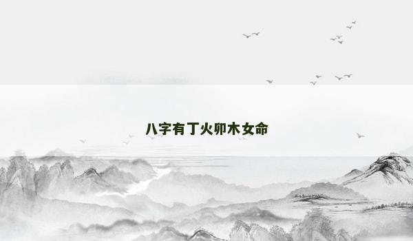 八字有丁火卯木女命