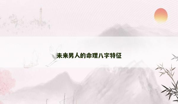 未来男人的命理八字特征