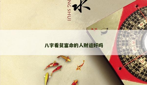 八字看贫富命的人财运好吗