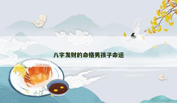 八字发财的命格男孩子命运