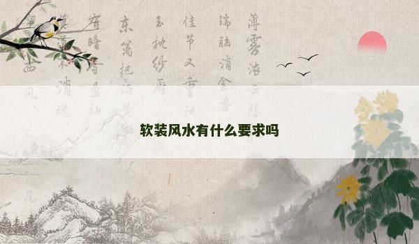 软装风水有什么要求吗