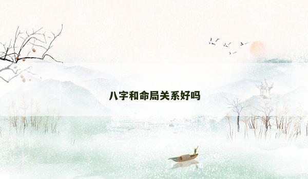 八字和命局关系好吗
