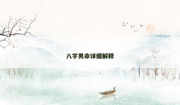 八字男命详细解释