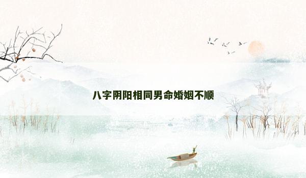八字阴阳相同男命婚姻不顺