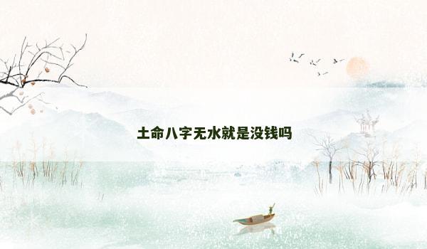 土命八字无水就是没钱吗 土命八字无水就是没钱吗