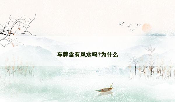 车牌含有风水吗?为什么