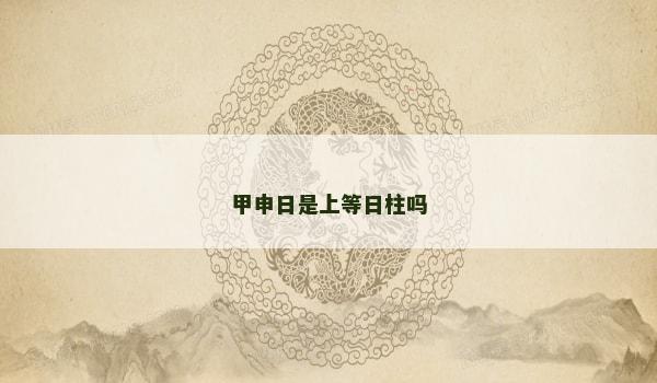 甲申日是上等日柱吗 甲申日是上等日柱吗