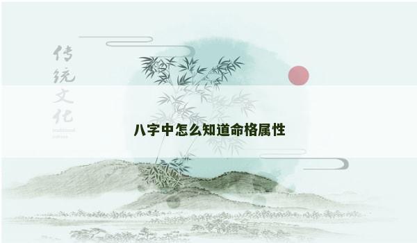 八字中怎么知道命格属性