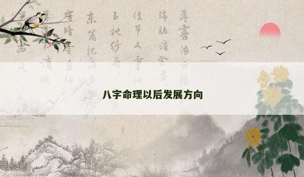 八字命理以后发展方向