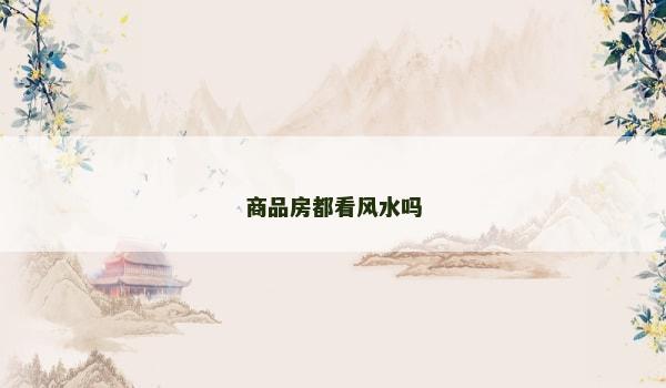 商品房都看风水吗